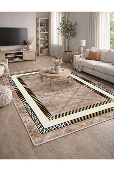 Lioara Home Klasik Modern Dijital Baskı Halı | Yıkanabilir Kaymaz Taban Salon...