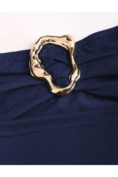 Bracha Strapless Draped Low-Cut Mini Dress with Accessory Detail