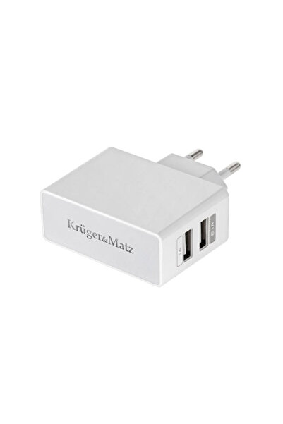 Kruger&Matz Φορτιστής Kruger & Matz με 2 θύρες USB-A και καλώδιο micro USB, Λ...