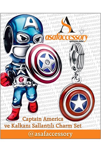 asaf Captain America and Shield Charm Set |   Asafaccessory