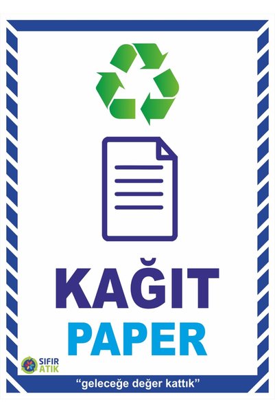 özekim Recycling Labels 25*35 cm (Paper, Plastic, Glass, Metal)