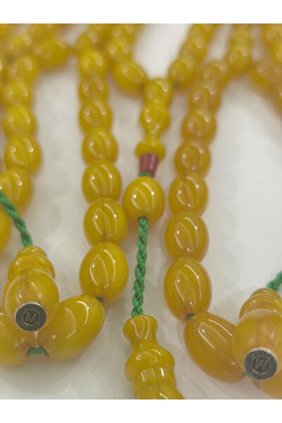 Efekentli Zeyzun Usta Bilek Boy Efe Maskot Sıkma Kehribar Tespih 15x11 mm Bey...