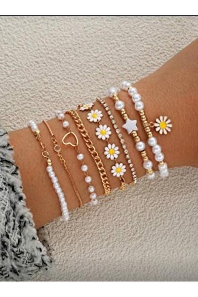 Alsadfine innovations Women's Summer Bracelet Set 8 Pieces