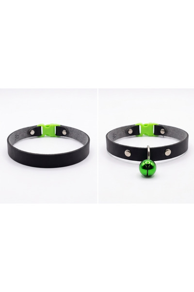 JADDA Handmade Leather Cat Collar with Bell Leather Easy-Release Clip Buckle ...