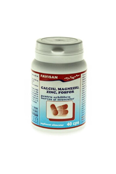 Favisan Calciu, Magneziu, Zinc, Fosfor Favisan, 40 capsule