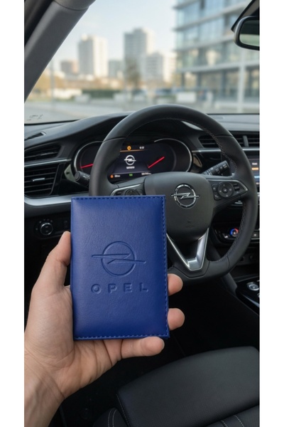 shop OPEL Logo Baskılı Deri Ruhsat Kılıfı