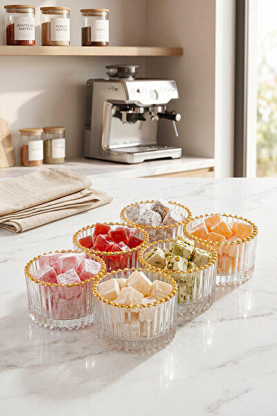 çarşıdayız 6-Piece Ankara Glass Bowl Mini Turkish Delight Bowl Jam Bowl Snack...