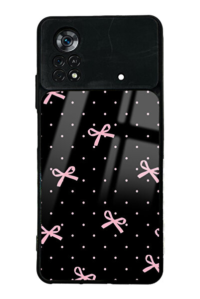 Spoyi Xiaomi Poco X4 Pro Pembe Kurdele Tasarımlı Glossy Telefon Kılıfı
