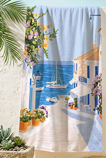 Evimde Bambaşka Prosop de plajă de lux cu vedere la malul Mării Mediteraneene...