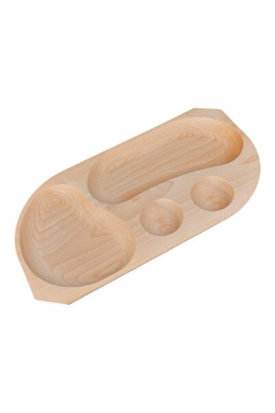 Ceramica Martinescu Platou servire lemn masiv compartimentat – 43x23 cm, tava...