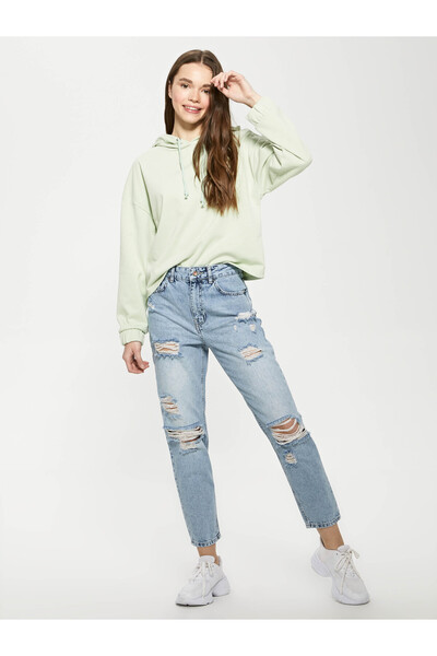 LC Waikiki Blugi de damă cu talie înaltă, croială mom fit, stil rodeo
