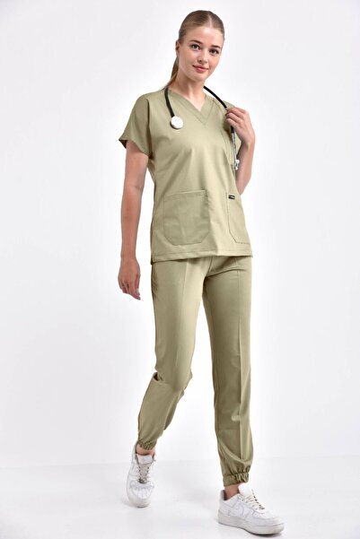 Owlet Medikal Costum chirurgical verde din Lycra cu picioare elastice