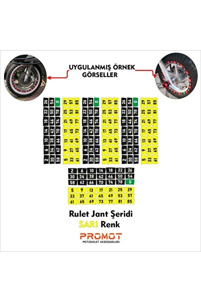Genel Markalar RULET JANT ŞERİDİ SARI