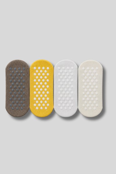 aw adawhite Women's 4-Pack Cotton Non-Slip Sole Pilates, Yoga, Tawaf Socks