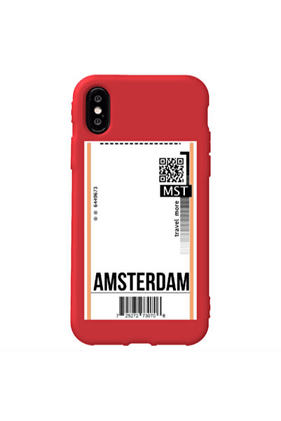 Other Apple iPhone Xs Max Amsterdam Travel More Red Colored Silicone TPU Θήκη