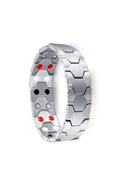 CRM Bracelet for men, CRM, magnetic and therapeutic, adjustable, 20 cm, silver