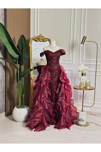 vanus fashion 7288 - فستان سهرة فاخر بتصميم ملكي جذاب