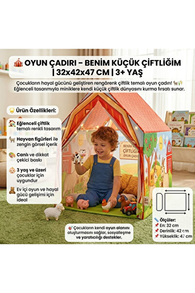 Hobikolik OYUN ÇADIRI – BENİM KÜÇÜK ÇİFTLİĞİM | 32x42x47 CM | 3+ YAŞ