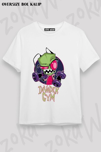 ZOKAWEAR Μπλουζάκι Unisex Loose Fit με στάμπα Invader Zim v26