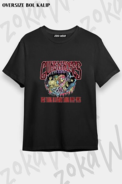 ZOKAWEAR Μπλουζάκι Unisex με Χαλαρή Εφαρμογή Guns N Roses v49 με Στάμπα