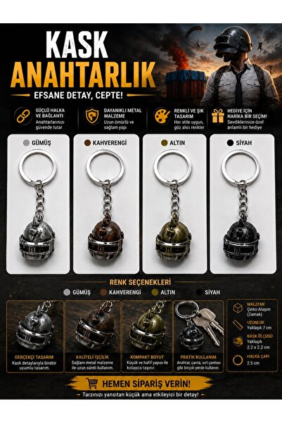 Keyfi Sepet Kask Anahtarlık Metal Oyuncu Kaskı Tasarımlı Dekoratif Anahtarlık...