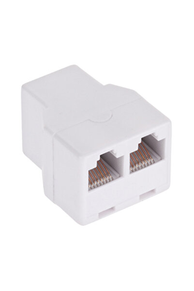 Lechpol Adaptor splitter Ethernet dual RJ45, Alb