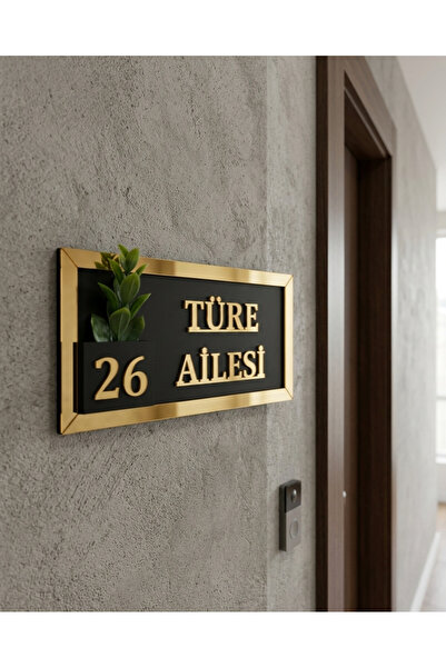 MiwoHome Kişiye Özel Ahşap Kapı İsimliği Çiçekli – 10x20 cm MDF Dekoratif Kap...