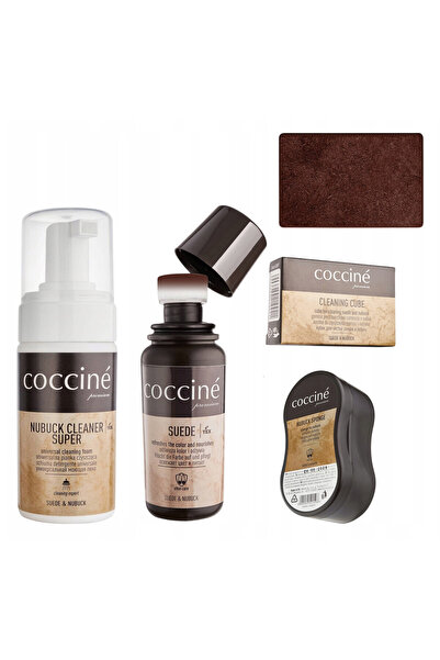 Coccine Set de ingrijire 4 in 1 pentru piele intoarsa si nubuc, include: bure...