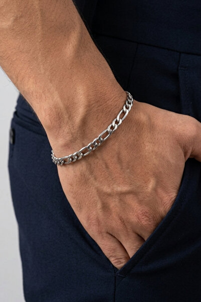 Elika Silver سوار فيجارو موديل ستيل للرجال