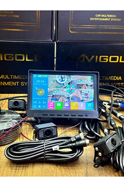 Navigold 4 Kameralı Araç Kayıt Sistemi 7" HD Monitör DVR Kayıt Özellikli Geri...