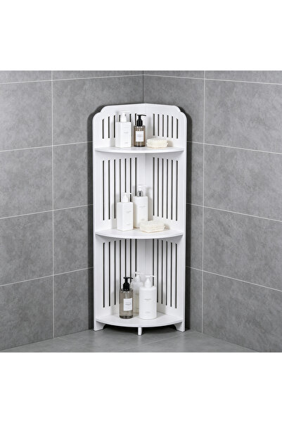 genric 3 Tier Wooden Corner Shelf - Waterproof Bathroom Storage Organizer for...