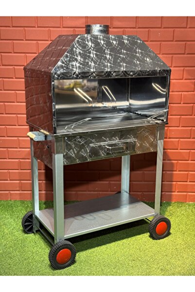 doğu 70X40 DAVLUMBAZLI 4 TEKERLEKLİ KROM MANGAL