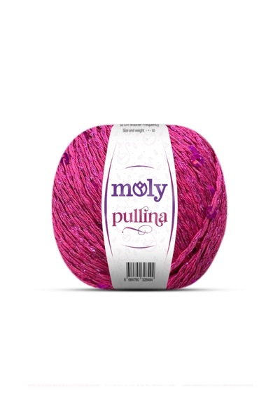 Moly pullina pullu simli pamuklu örgü ipi Color:15 50 gr/145 mt