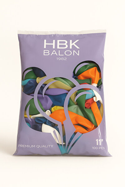 HBK Balon Pastel 11" Balon Hbk Karışık 100'lü