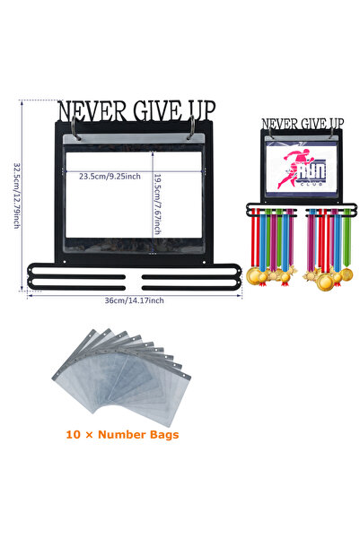 Choice Black Style 2 Medal Hanger Display Wall Mounted Medals Display Hanger ...