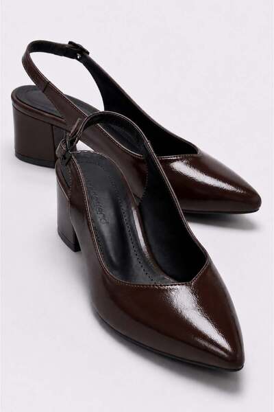 CCWAY AYAKKABI Open Back Women's Heeled Shoes 41-42 Brown Yanki̇