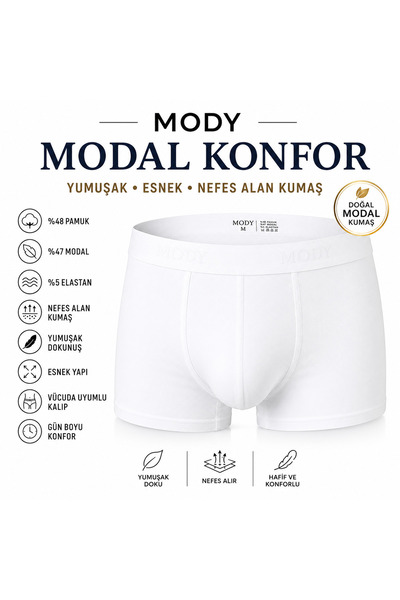 MODY Premium Men's Modal Boxer Breathable Fabric, Soft Texture, Flexible & Co...