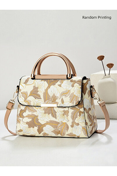 Take Two By Styli All Over Print Dual Handle Handbag with Adjustable Strap