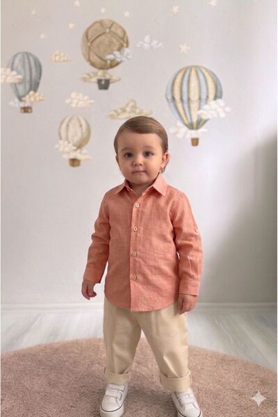 Cherry Baby Bebek Çocuk Pamuklu keten oxfort Gömlek 1 - 6 yaş