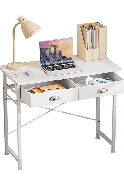 OEM Birou de Calculator cu 2 Sertare Masă de Birou Metalică 40x80x76 cm