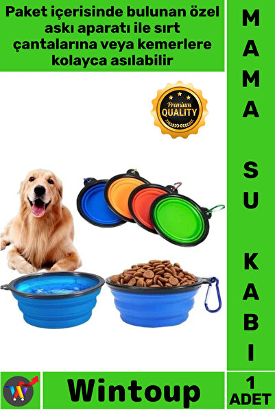 Wintoup # Portable Silicone Feeder with Hanging Strap, Practical Accordion-St...