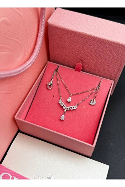 Generic Elegant Design Silver Plated Necklace with Gemstone