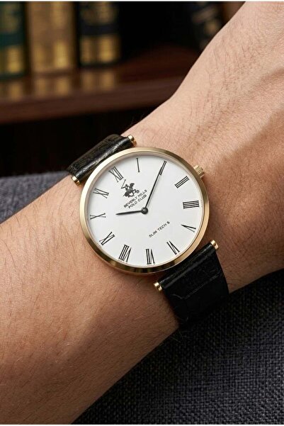 Beverly Hills Polo Club Altın Yuvarlak Kasa Erkek Kol Saati | 39 mm Çelik Kas...