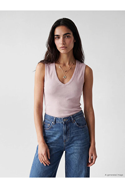 LC Waikiki Lilac V-Neck Women's Tank Top