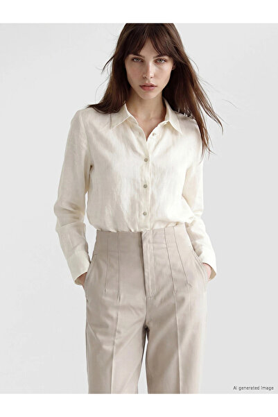 LC Waikiki White Women's 100% Linen Shirt