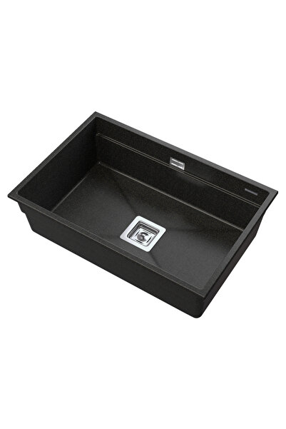 Granitan Pachet chiuveta Epir 70 + Baterie Vegas, granit, 700x500x210mm, Negr...