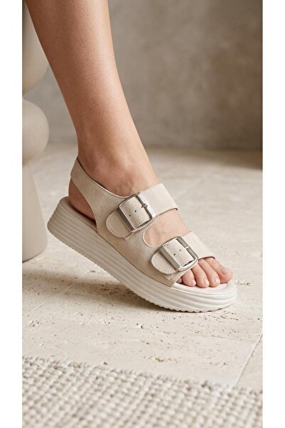 expres moda Double Buckle Flat-Heeled Comfortable Women's Sandals