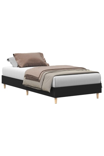 vidaxl Cadru de pat Stejar Negru 80 x 200 cm Lemn prelucrat