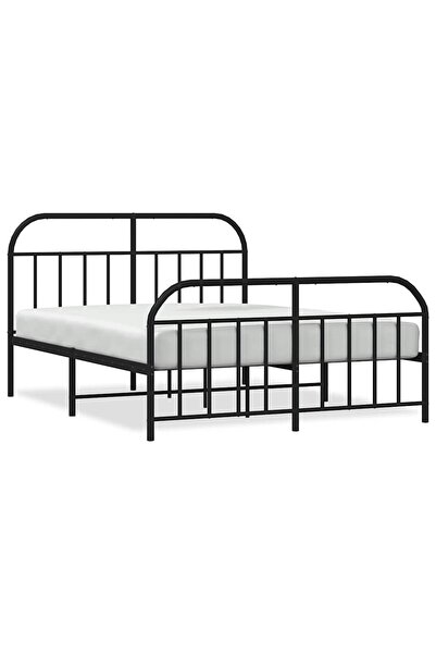 vidaxl Cadru pat fără saltea, cu tăblie picioare negru 160x200cm metal