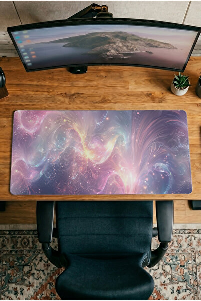 Halura لوحة ماوس للألعاب مطبوعة رقميًا بنمط Esthetic Colors مقاس 30x70 XXL مع...